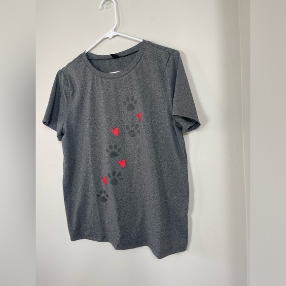 Dog Mom Tshirts for Women Funny Dog Paw Graphic Print Short Sleeve O Neck NWT - Picture 3 of 8